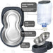 Automatic Cat Feeder and Water Dispenser with Stainless Steel Bowl Dog Gravity Food Feeder and Waterer for Small Medium 