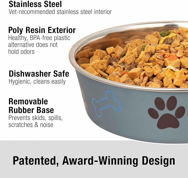 Bella Dog Bowls- Stainless Steel Dog & Cat Bowls - Spill Proof Dog Food Bowl, Cat Bowl, Puppy Essentials & Pet Supplies 
