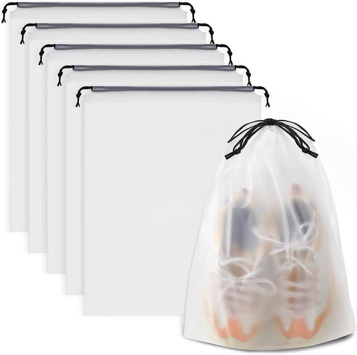 Clear Shoe Bags for Travel 5 PCS, Drawstring Travel Shoe Bags for Packing