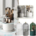 Concealed Toothbrush Holder Tooth Brush Holder with Sliding Lid Makeup Brush Holder with Cover 360° Rotating Dustproof