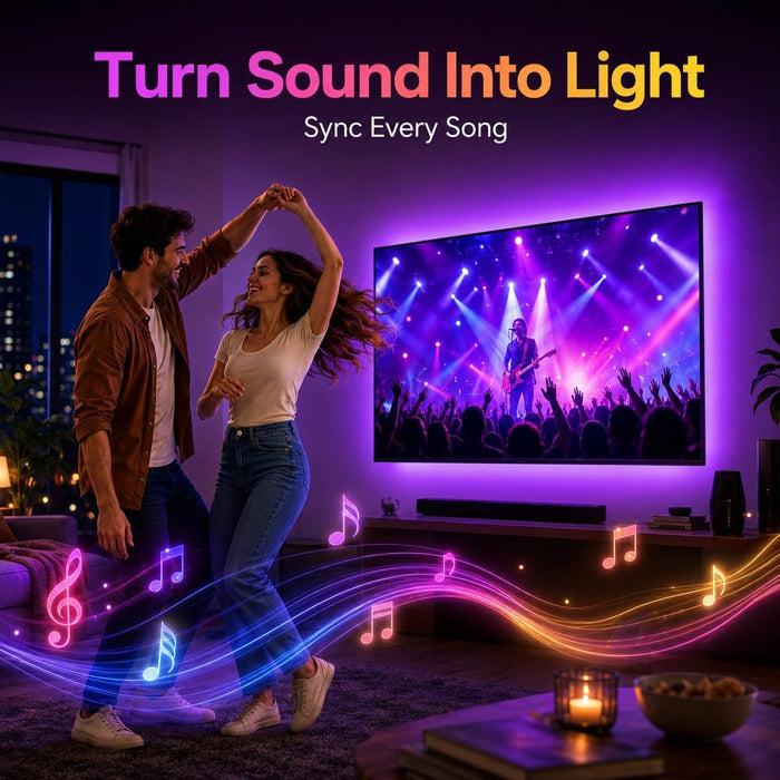 LED Lights for TV, 16.4ft TV LED Backlight for 45-75 Inch TVs, Strip Lights with Music Sync, Bluetooth APP and Remote Co