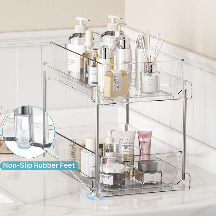 4 Pack Pull Out Bathroom Under Sink Organizer (S-Standard)