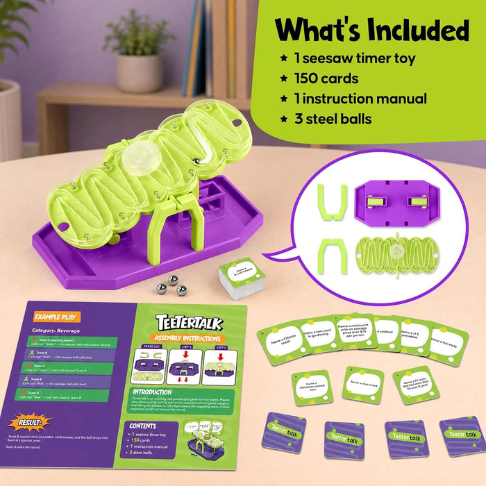 TeeterTalk Fast-Paced Family Board Game, Head-to-Head Categories Game