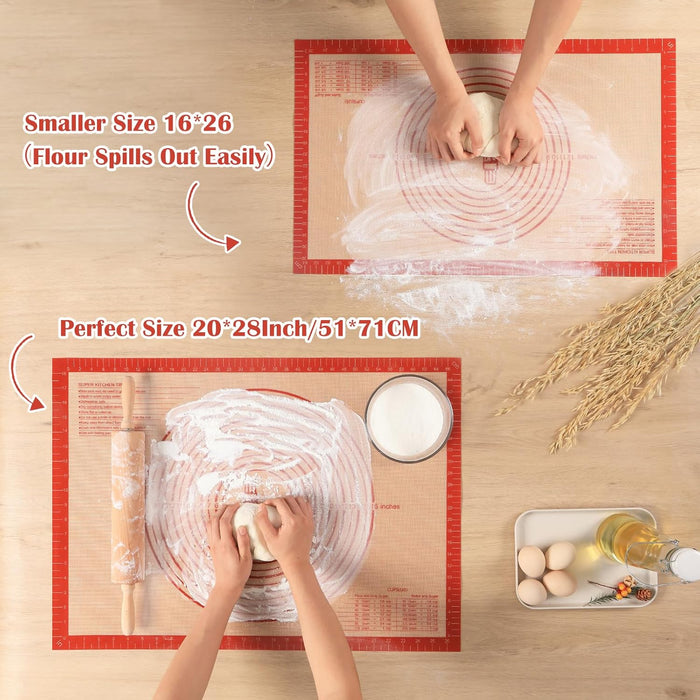 Non-slip Silicone Pastry Mat Extra Large Measurements 28''x 20'' Baking Mat