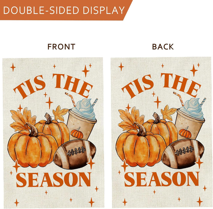 Fall Decorations Garden Flag 12x18 Inch for Outside Double Sided Weather & Fade Resistant Pumpkin Yard Flags Outdoor Tha