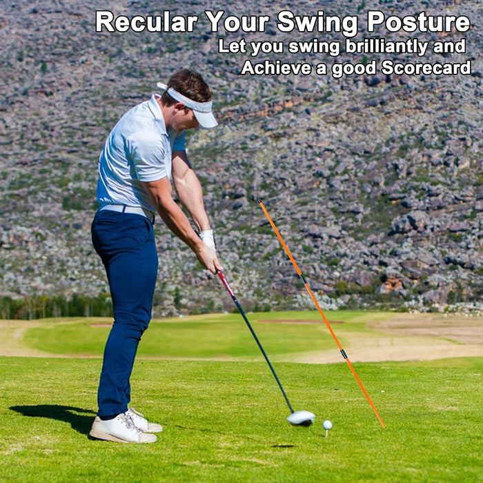 Golf Alignment Sticks 48" Collapsible Alignment Rods Golf Training Aid for Aiming, Putting, Swing Trainer, Golf Training Stick 2 Pack with Clear Tube Case