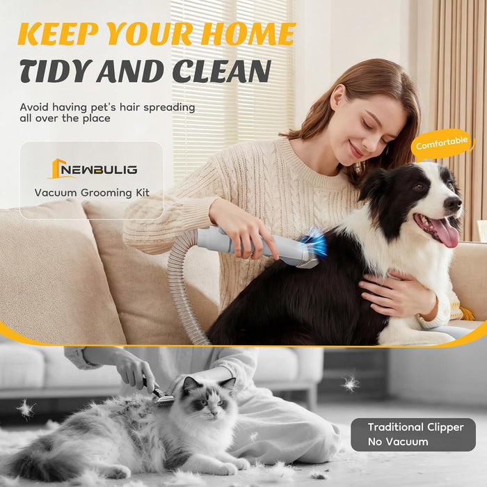Pet Grooming Vacuum Kit for Cats and Dogs, 2.5L Dust Cup