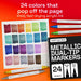 24 Metallic Dual-Tip Acrylic Paint Marker Pens for Drawing