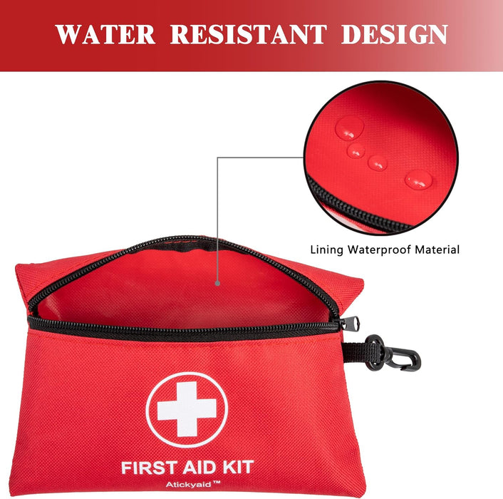 Mini First Aid Kit - 140 Piece Small First Aid Medical Kit