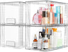4 Pack Large Stackable Storage Drawers, Clear