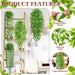 4Pcs Artificial Hanging Plants with Cascading Faux Vines
