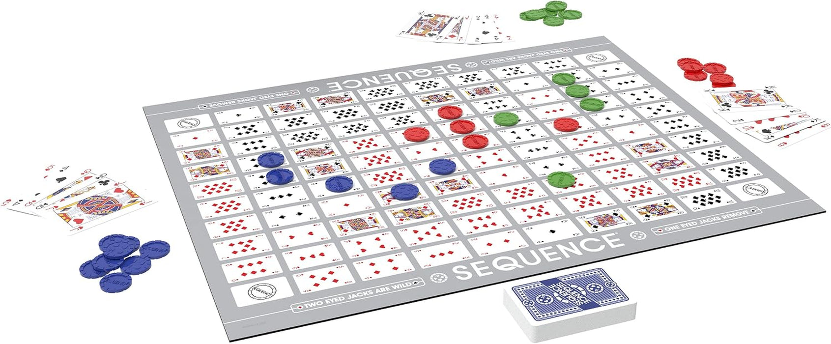SEQUENCE- Original SEQUENCE Game with Folding Board, Cards and Chips by  ( Packaging may Vary ) White, 10.3" x 8.1" x 2.31"