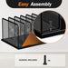 Desk File Organizer Upright Mesh Desktop Organizer File Sorter Office Organization File Holder for Home, Office & Classroom (Black, 1 Pack 5-Section)