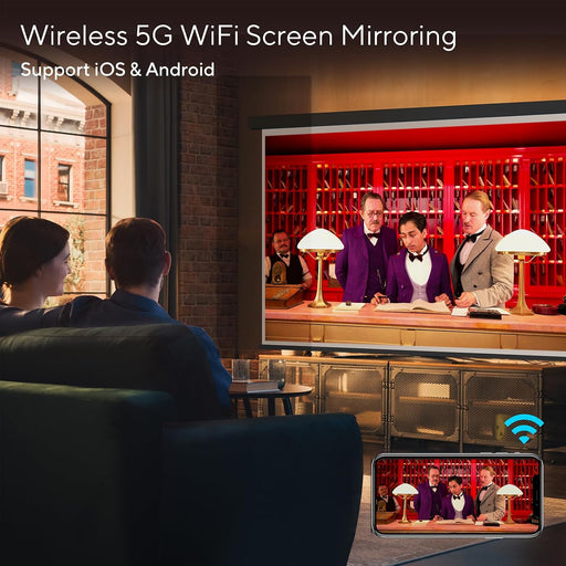 Mini Projector with WiFi and Bluetooth, 2026 Upgraded Projector 1080P