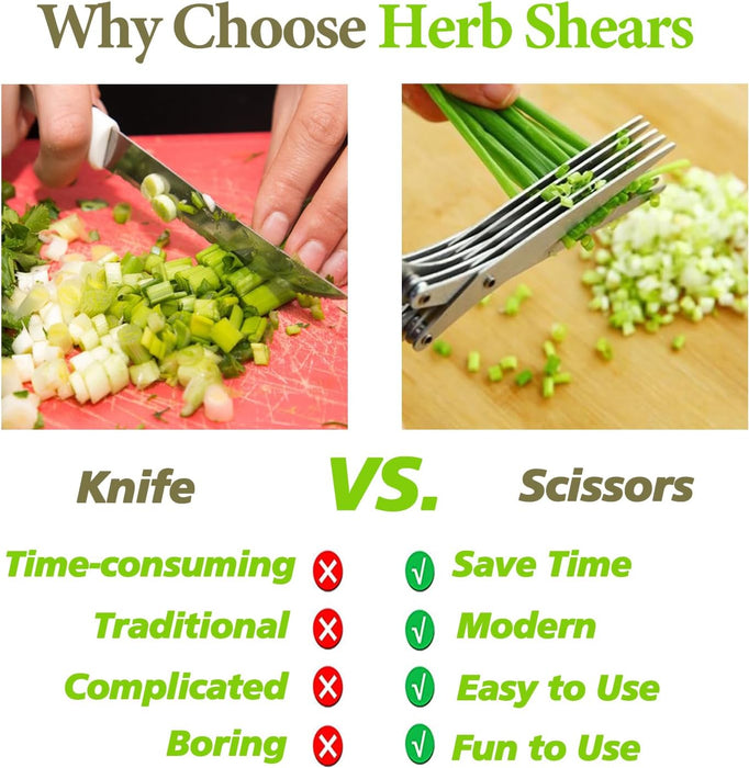 2026 Upgraded Herb Scissors, 5-Blade Kitchen Herb Shears