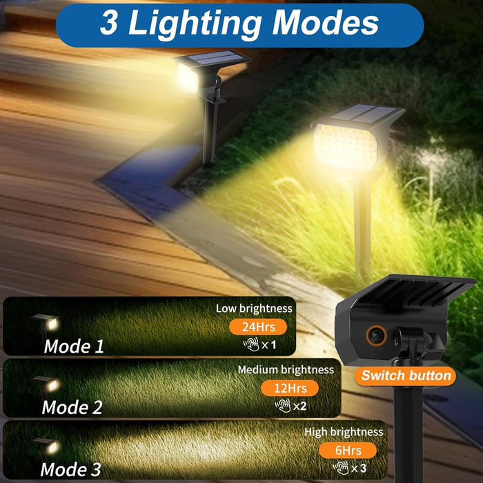 Solar Spot Lights Outdoor Waterproof Spotlights 12 Pack Warm White