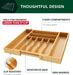 Luxury Bamboo Kitchen Drawer Organizer - Silverware Organizer, Utensil Holder & Cutlery Tray Drawer Dividers for Flatwar