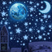 Glow in the Dark Stars for Ceiling, 1050 Pcs with Moons & E-Book (Blue)