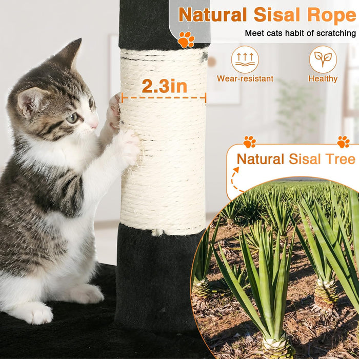 | 54" Cat Tree Tower | Dark Gray | Multi-Level Indoor Activity Center