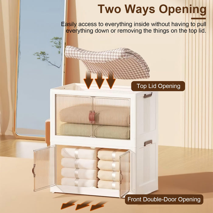 Three-Piece Rolling Foldable Storage Bins