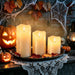 Flickering flameless Candles, Battery Operated Candles with Remote, led Pillar Candles，Electric Candle Set of 3，Christmas Home Wedding Birthday Decor（Ivory White） ﻿ ﻿
