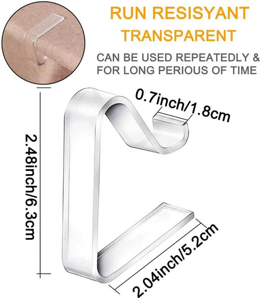 24 Pieces Transparent Clear Tablecloth Clips, Plastic Table Cloth Clips，Windproof Table Cover Holder Clamps，Table Cloth Holder for Home Wedding Party Christmas Outdoor Indoor Picnic Camping(Large)