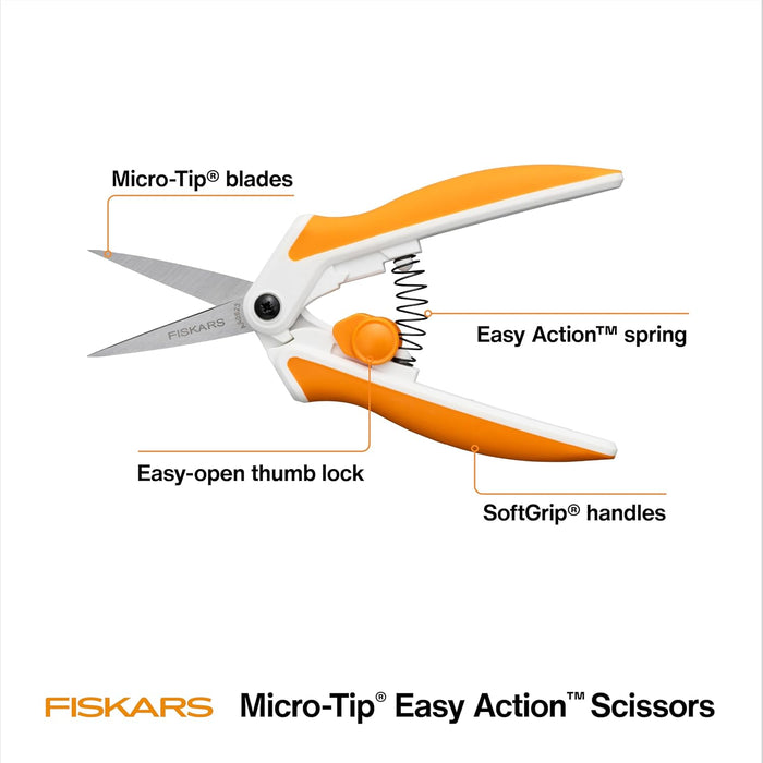 Fiskars 6" Easy Action Micro-Tip Scissors, Sewing, Arts & Crafts Tools