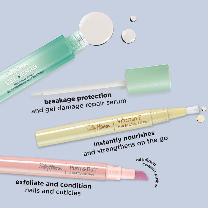 Push & Buff 2-in-1 Cuticle Care Treatment Pen | Exfoliates, Polishes and Smooths Cuticles | Textured Tip for Instant Results | Easy, Mess-Free Nail Care on the Go