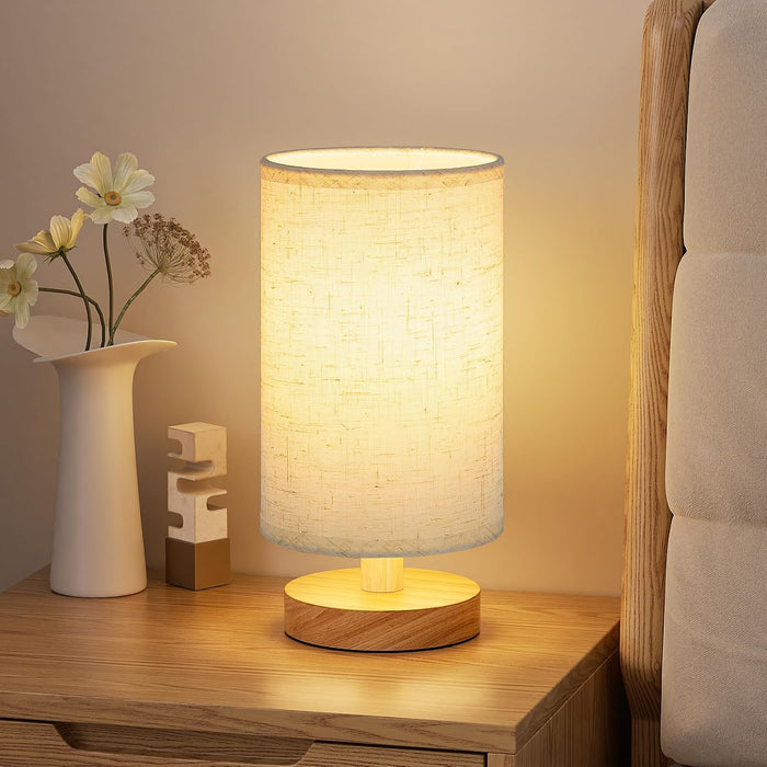 8.5" Small Table Lamp for Bedroom - Inline Switch Bedside Lamp