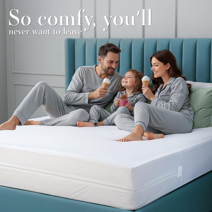 Waterproof Mattress Protector Queen Size, Zippered Mattress Encasement Bed Bug and Dust Mite Proof, Absorbent Six-Sided Mattress Cover