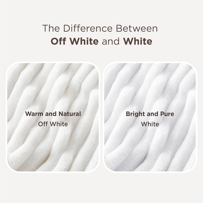 GentleSoft White Throw Blanket for Couch - Halloween Fall Decorations for Home Living Room Decor, Cozy Fleece Fall Blanket for Sofa, Birthday Gifts for Women Mom Her, Off White, 50x60 Inches