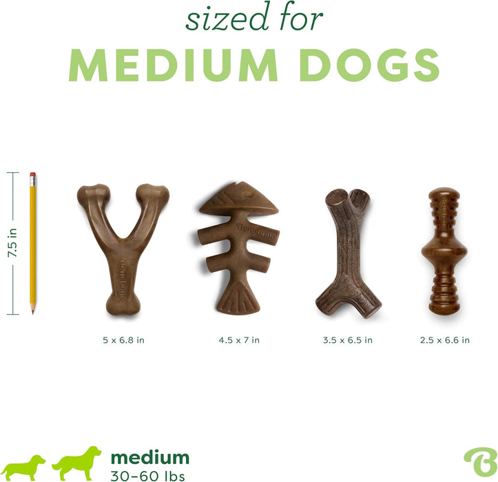 Medium 4-Pack Dog Toys for Aggressive Chewers – Under 60 lbs