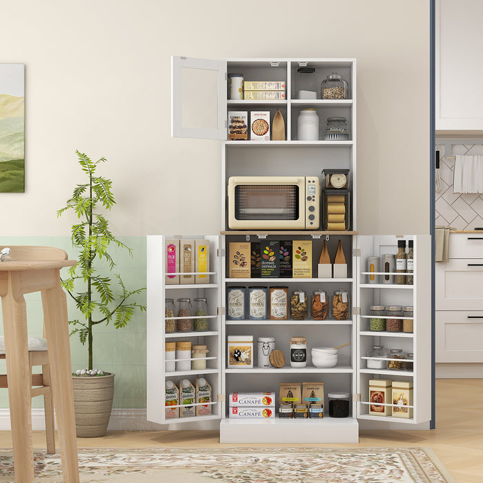 Tall Kitchen Pantry and Microwave Cabinet