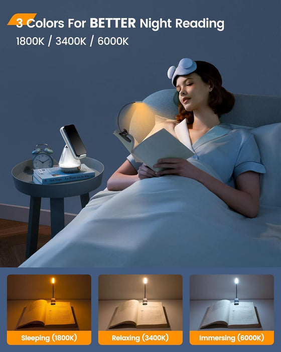 Willow Book Light for Reading in Bed, 10 LED Bright Reading Light