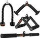 Cable Machine Attachment Set for Gym & Home Workouts, LAT Pulldown Attachments with Non-Slip Grips, Black