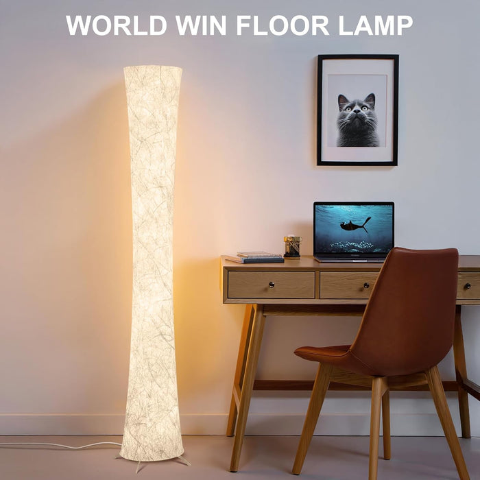 61'' RGB LED Corner Floor Lamp, Unique Hourglass Shade, Round