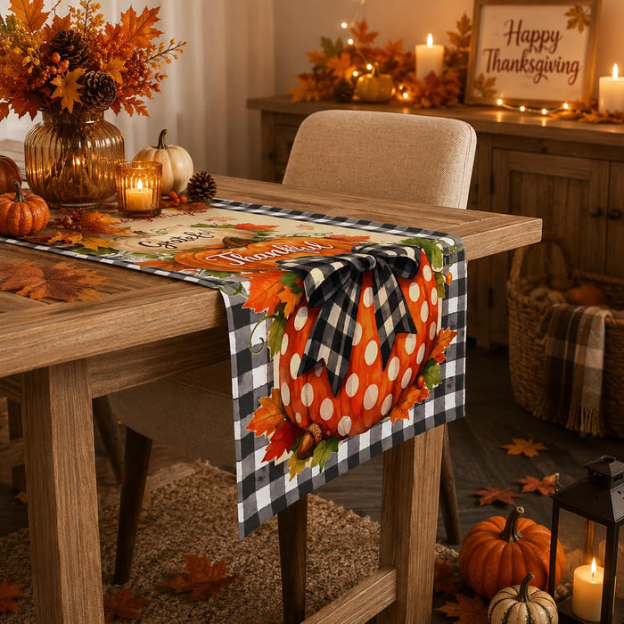 Thanksgiving Decorations - Happy Thanksgiving Table Runner | Thanks Giving Table Decor | Friendsgiving Party Decorations