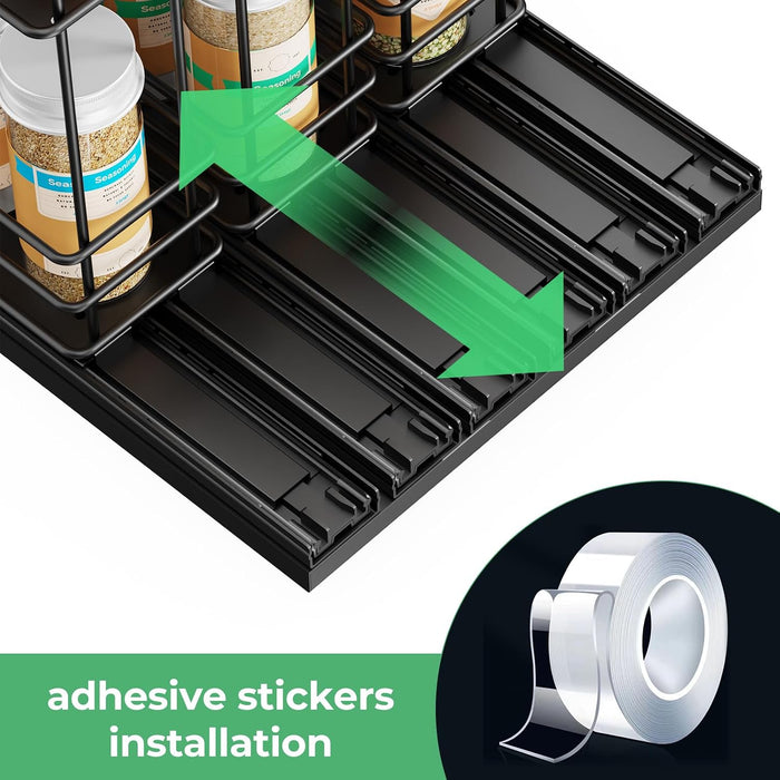 Pull Out Spice Rack Organizer for Cabinet, Slide Out Spice Racks