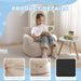 Kids Bean Bag Chair, Stuffed Bean Bag Sofa, Beige, Standard