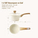 Ceramic Nonstick Sauce Pan with Lid, 1.5 Quart Small Saucepan, White Cooking Pot with Stay Cool Handle, Non toxic Kitchen Sauce Pot, Non stick Sauciers, Induction Pot, PFOA PTFE PFAS Free