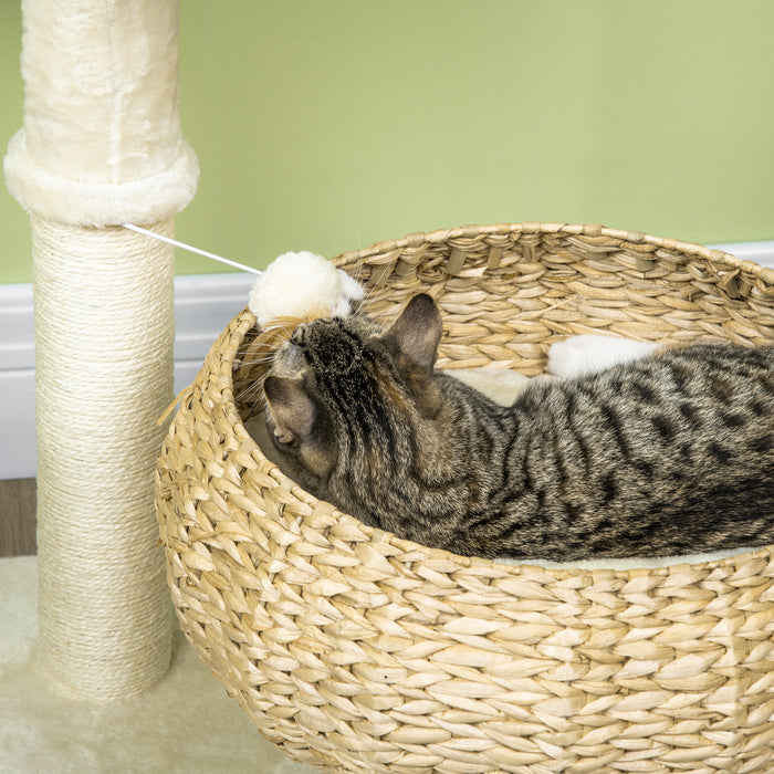 Elevated Cat Bed with Sisal Scratching Post