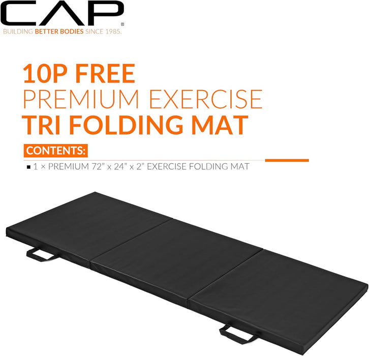 Barbell Folding Exercise Mat – Durable, Anti-Tear, Thick Padding for Fitness, Aerobics, Gymnastics & Home Workouts. 72"L