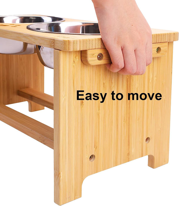 Elevated Dog Bowls,Raised Dog Bowl Stand with 2 Stainless Steel Bowls,Elevated Raised Dog Bowls for Large Medium Small S