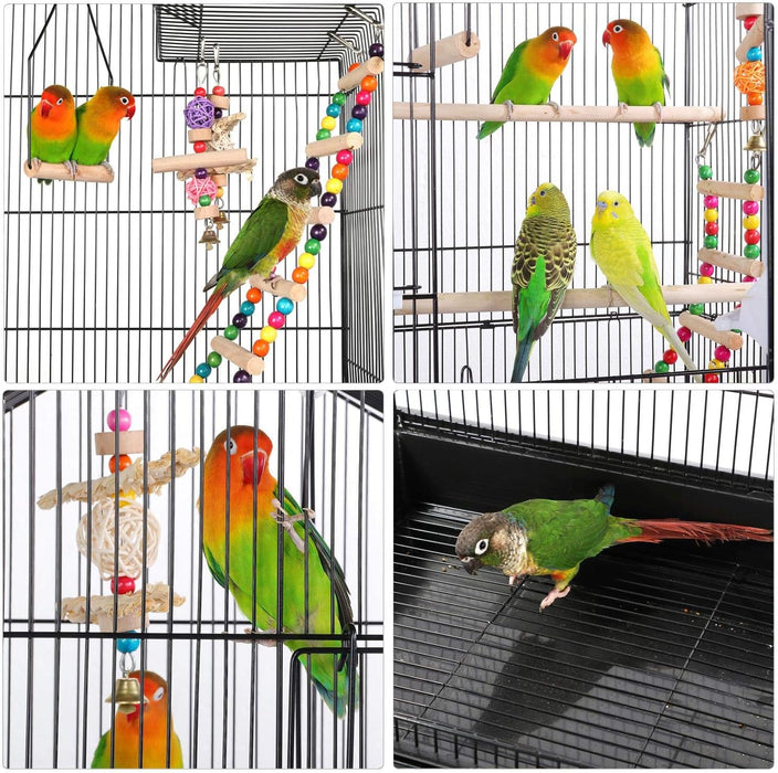 Bird Cage 64'' Medium Small Parrot Parakeet Bird Cages with Detachable Rolling Stand for Parrot Lovebirds Finches Parakeets Budgie Parrotlet Conures, Pet Flight Birdcage