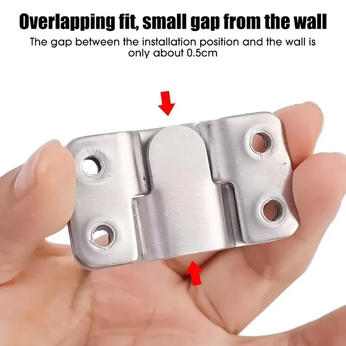 Stainless Steel Interlock Hanging Buckle Heavy Duty Photo Frame Hook Wall Mounted Flush Mount Brackets for Furniture Connector