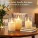 Flameless Candles with Remote, Set of 6 LED Pillar Candles (3" D x 4" 5" 6" H), Realistic Climbing Flame Battery Powered Candles for Home Wedding Christmas (Clear Shell Ivory)