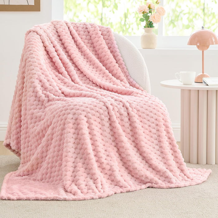 Pink Throw Blanket for Couch, Soft Cozy Gifts for Women, 50 * 60