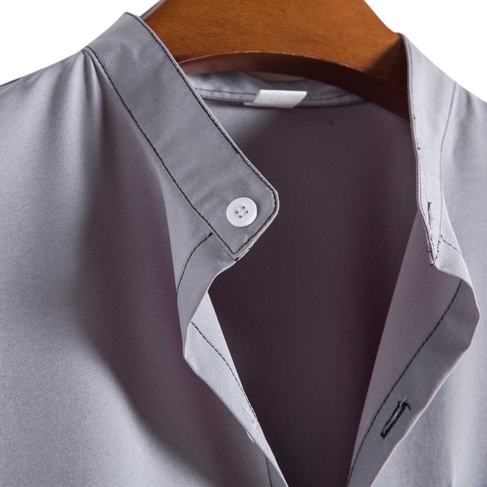 Mens T Shirts,Men'S Summer Fashion Short Sleeve Casual Solid Color Button-Up Shirts