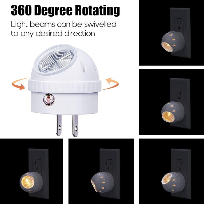 Plug-in LED Night Light Dusk to Dawn Sensor Warm White 4 Pack