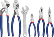 Large Pliers & Wrench Set 6-Piece (10" Water Pump, 10" Slip Joint, 8" Long Nose, 8" Linesman, 6" Diagonal, 8" Adjustable Wrench) for DIY & Home Use, W001329A